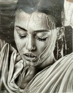 تابلو نقاشی رئال شماره 2 | سیاهقلم دستساز ۷۰×۵۰