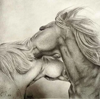 تابلو نقاشی رئال شماره 3 | سیاهقلم دستساز 40×40