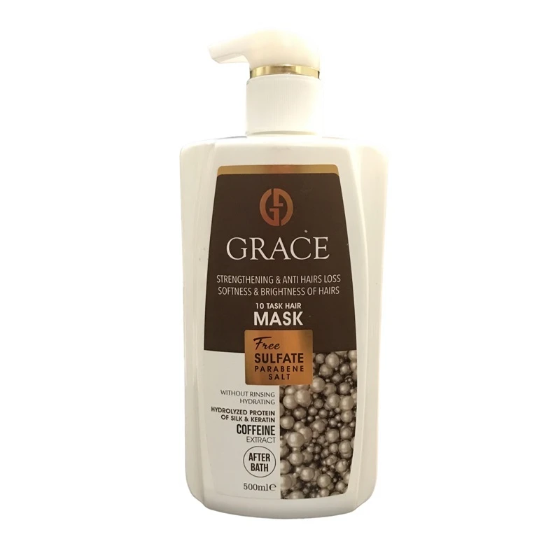 ماسک مو گریس مدل کافئین حجم 500 میلی‌لیتر | ماسک مو بدون سولفات تقویت‌کننده و ضد وز